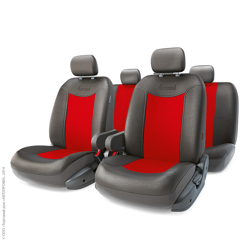 Чехлы на сиденья универсальные экокожа GRAND FULL GND-1305GF BKRD